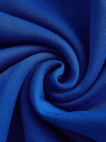 SHEIN BASICS Cozy Fleece Solid Drop Shoulder Crop Thermal Hoodie - Royal Blue - View 6