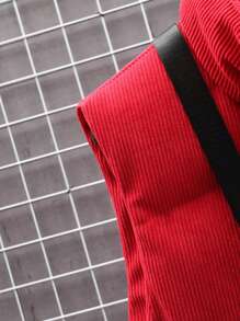 Manfinity Homme Loose Fit Men's Zipper Closure Puffer Vest Coat - Red - View 4