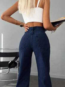 EURMUSE Straight Leg Jeans - Blue - View 3