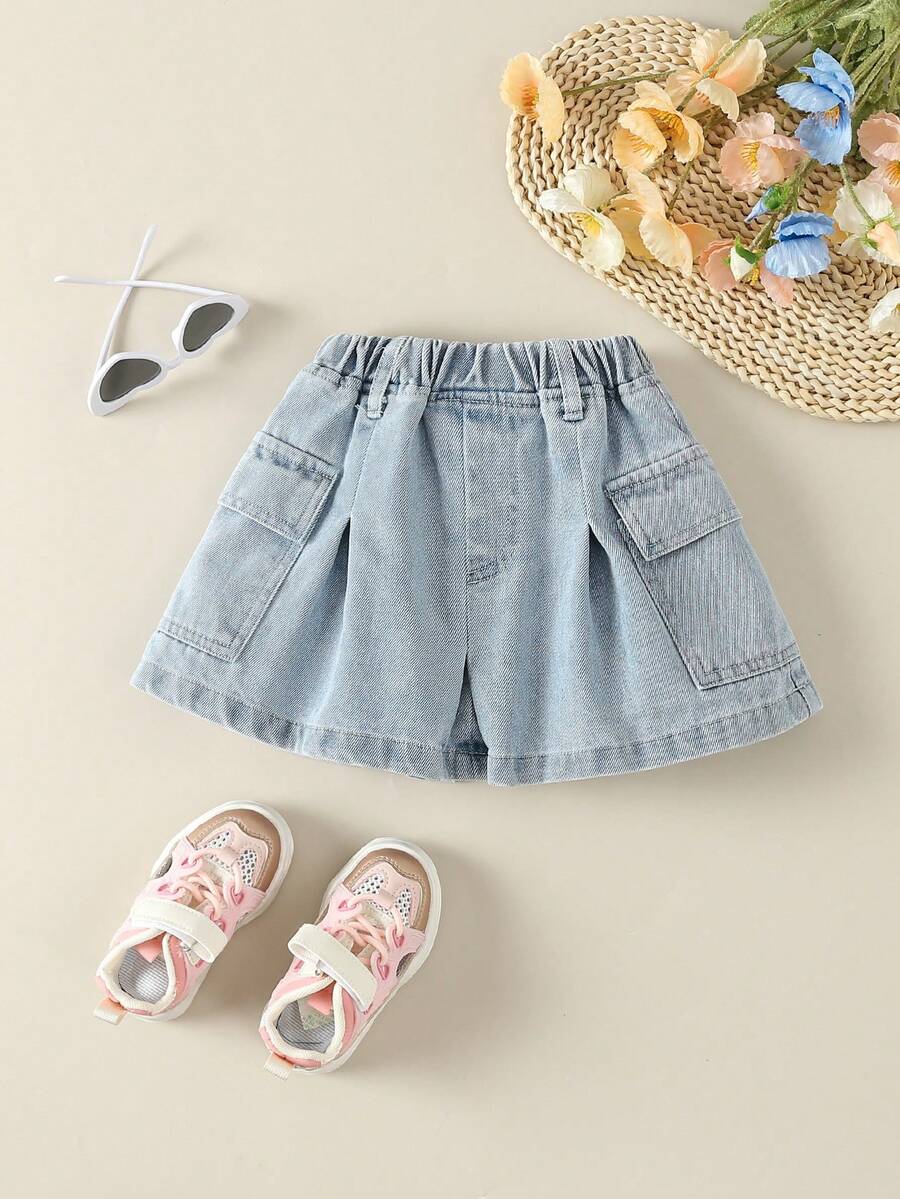 Cô Gái Trẻ Túi nắp bên cạnh Váy Denim - Rửa nhẹ - Xem 1