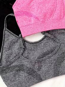 3入組十字交叉後背運動文胸 - 彩色 - 查看 5