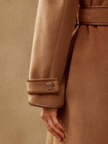 MOTF PREMIUM BELTED WOOL-BLEND COAT - Brown - View 3