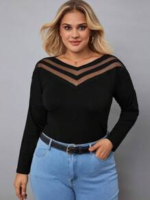 EURMUSE Plus Mesh Insert Solid Top - Black - View 1