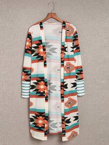 Acelitt 大码几何图案落肩开衫 - 彩色 - 查看 7
