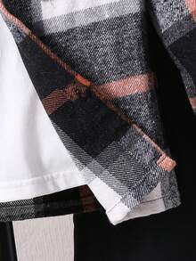 Tween Boy Plaid Print Hooded Shirt & Pants Without Tee - Multicolor - View 3