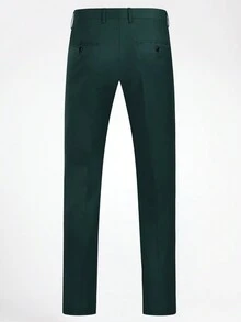 CLOUDSTYLE Men Plus Solid Blazer & Vest Blazer & Pants Suit Set - Dark Green - View 4