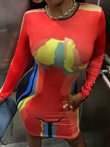 Slaydiva In Đồ họa Váy bodycon - Nhiều màu - Xem 4