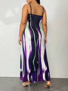 SHEIN Allurite Plus Tie Dye Cami Dress - Multicolor - View 2