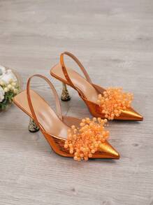 Fall/Winter 2025 Women's High Heel Shoes,Elegant,Women Pumps,Party Outfits,Pointed Heels - Burnt Orange - View 7