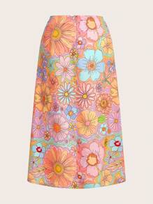 Dear Darling Design Studio 艺术家波西米亚风度假花卉印花优雅裙子，适合夏季、假日、派对、春季、海滩、节日、伊比沙岛装扮、西方服饰