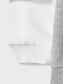 RueChic Men Color Block Sweatshirt & Drawstring Waist Sweatpants - Grey - View 6