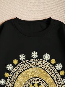 SHEIN Unity Letter Graphic Thermal Lined Sweatshirt - Black - View 7