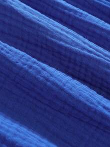 SHEIN Young Girl Floral Embroidery Ruffle Trim Flounce Sleeve Dress - Blue - View 5