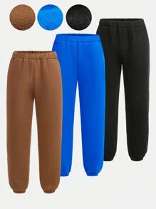 Tween Boy 3pcs Thermal Lined Solid Sweatpants - Multicolor - View 1