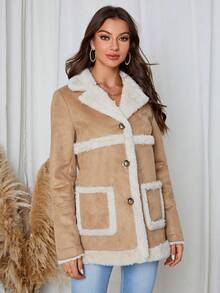RELISH NOLESS Dual Pocket Teddy Lined Coat - Camel - View 4