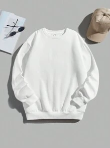 Teen Boy Wing & Letter Graphic Pullover - White - View 2
