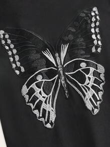 GENKIRA Butterfly Print Tank Dress - Black and White - View 4