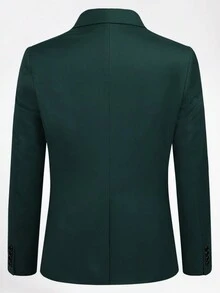 CLOUDSTYLE Men Plus Solid Blazer & Vest Blazer & Pants Suit Set - Dark Green - View 2