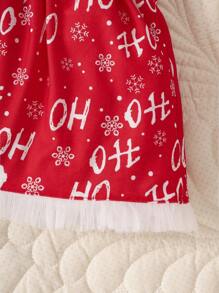 女嬰愛心和字母圖案運動衫和裙子