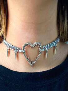 ROMWE Goth Mặt dây chuyền Đúng mốt - Bạc - Xem 1