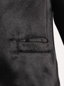 Tween Boy Shawl Collar Blazer & Suit Pants - Black - View 5