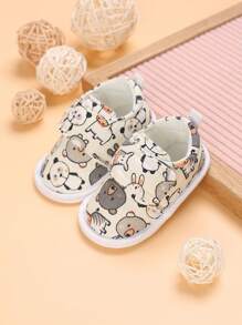 嬰兒卡通圖案魔術貼帶學院戶外平底鞋 - 彩色 - 查看 1