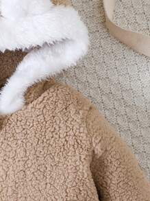 女嬰熊刺繡 3D 耳朵設計連帽泰迪連身褲 - 彩色 - 查看 5