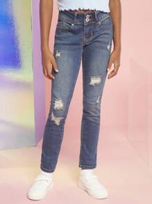 Jeans rotos para niña preadolescente