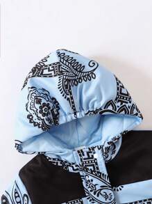 Áo khoác có mũ trùm đầu in họa tiết Paisley cho bé trai - Màu xanh lam - Xem 4