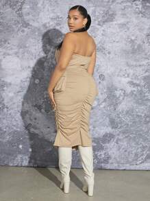 SHEIN SXY Große Größe Tube figurbetontes Kleid mit geraffter Seite,