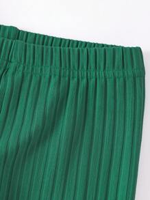 Young Boy Solid Snug Fit PJ Set - Green - View 4