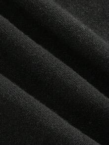 SHEIN EZwear 萬聖節蜘蛛網圖案小高領針織短上衣 - 黑色 - 查看 5