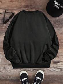 Teen Boy Bear & Letter Graphic Sweatshirt - Black - View 2