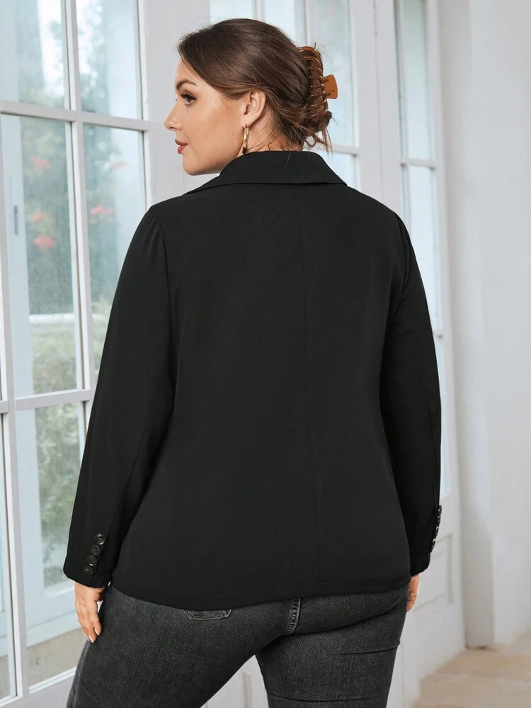 Plus Solid Twist Front Blazer
