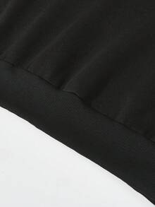 Manfinity 男士標語和卡通圖案落肩運動衫 - 黑色 - 查看 5