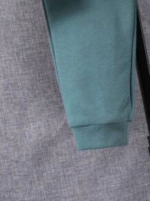 SHEIN 男嬰標語圖案衛衣和衛褲 - 藍白色 - 查看 4