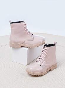 時尚酷街頭風溫暖毛絨女孩靴子,杏 - 杏色 - 查看 8