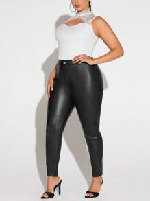 SHEIN SXY 大碼睫毛蕾絲邊前鏤空短款背心 - 白色 - 查看 5