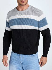EASEVO Men Plus Color Block Sweater - Multicolor - View 5