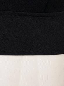 Hauture Contrast Sheer Mesh Panel Bodycon Cami Dress - Black - View 7