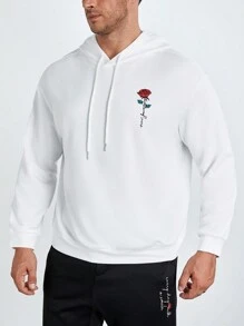 Manfinity VCAY Herren Übergrößen Hoodie mit Blumen- und Buchstaben-Grafik, für Herbst und Winter