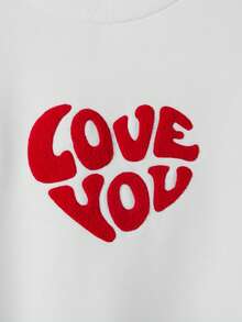 SHEIN X Galloways 大碼字母圖案落肩袖運動衫 - 白色 - 查看 4