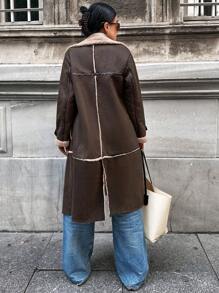 EURMUSE Women's Retro Double-Breasted Fleece Jacket, Autumn/Winter