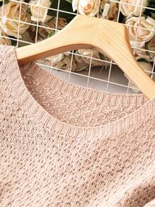 SHEIN Unity Plus Drop Shoulder Sweater Dress - Apricot - View 3