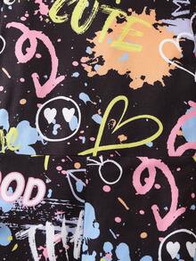 SHEIN Jumpsuit bé gái Lá thư Giải trí - Nhiều màu - Xem 4