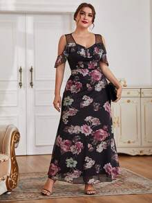 Vestido largo con estampado para mujer de talla grande - Multicolor - Ver 5