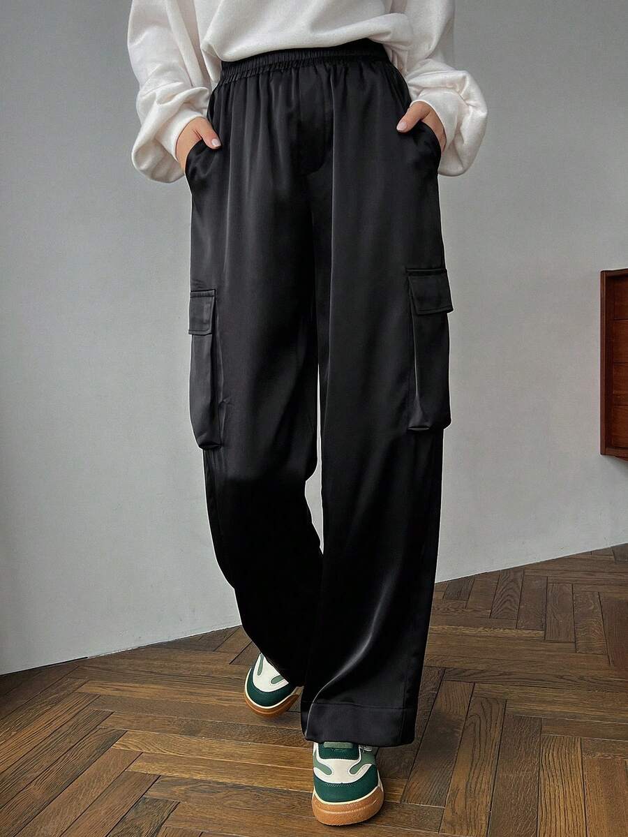FRIFUL 有蓋口袋側工裝褲 - 黑色 - 查看 1