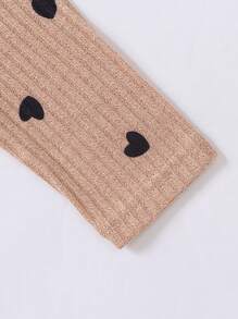 SHEIN Young Girl 2pcs Heart Print Patch Detail Dress - Multicolor - View 4