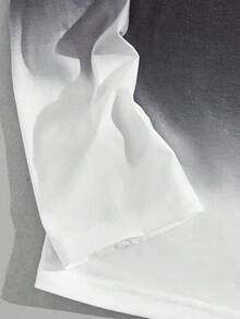 GENTILAND Men Crown & Letter Graphic Ombre Sweatshirt & Drawstring Waist Sweatpants - Black and White - View 4