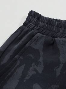 FRIFUL Marble Print Wide Leg Pants Fall,Winter - Dark Grey - View 3